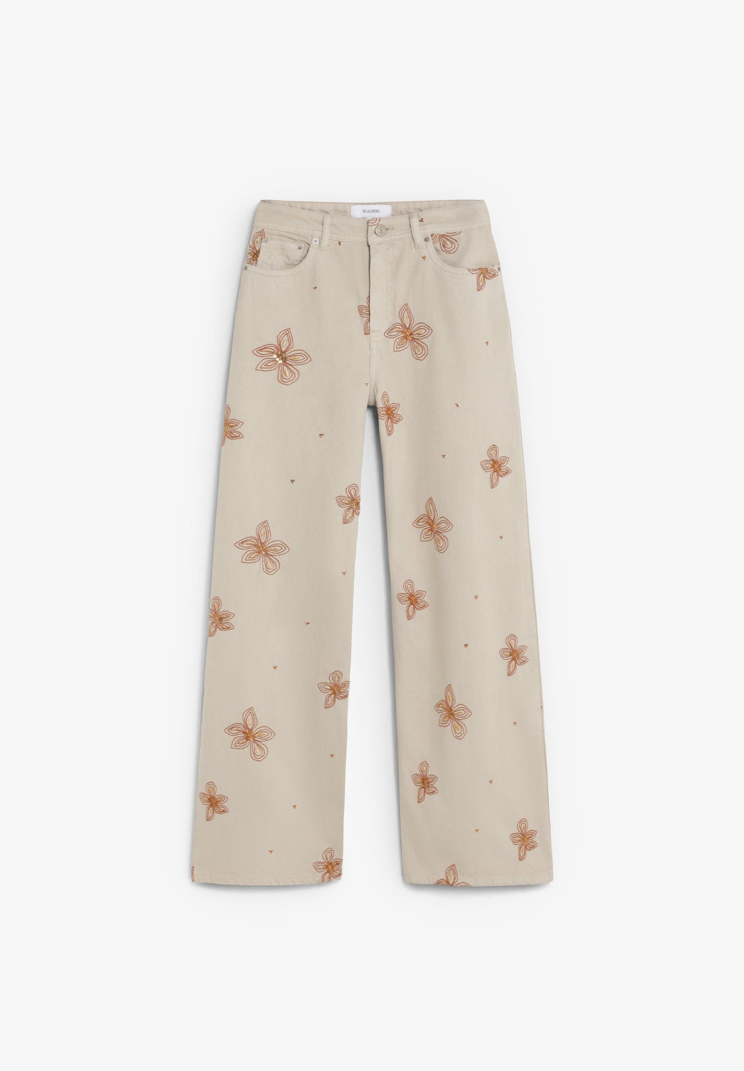SCNEWEMB FLOWER DENIM PANT