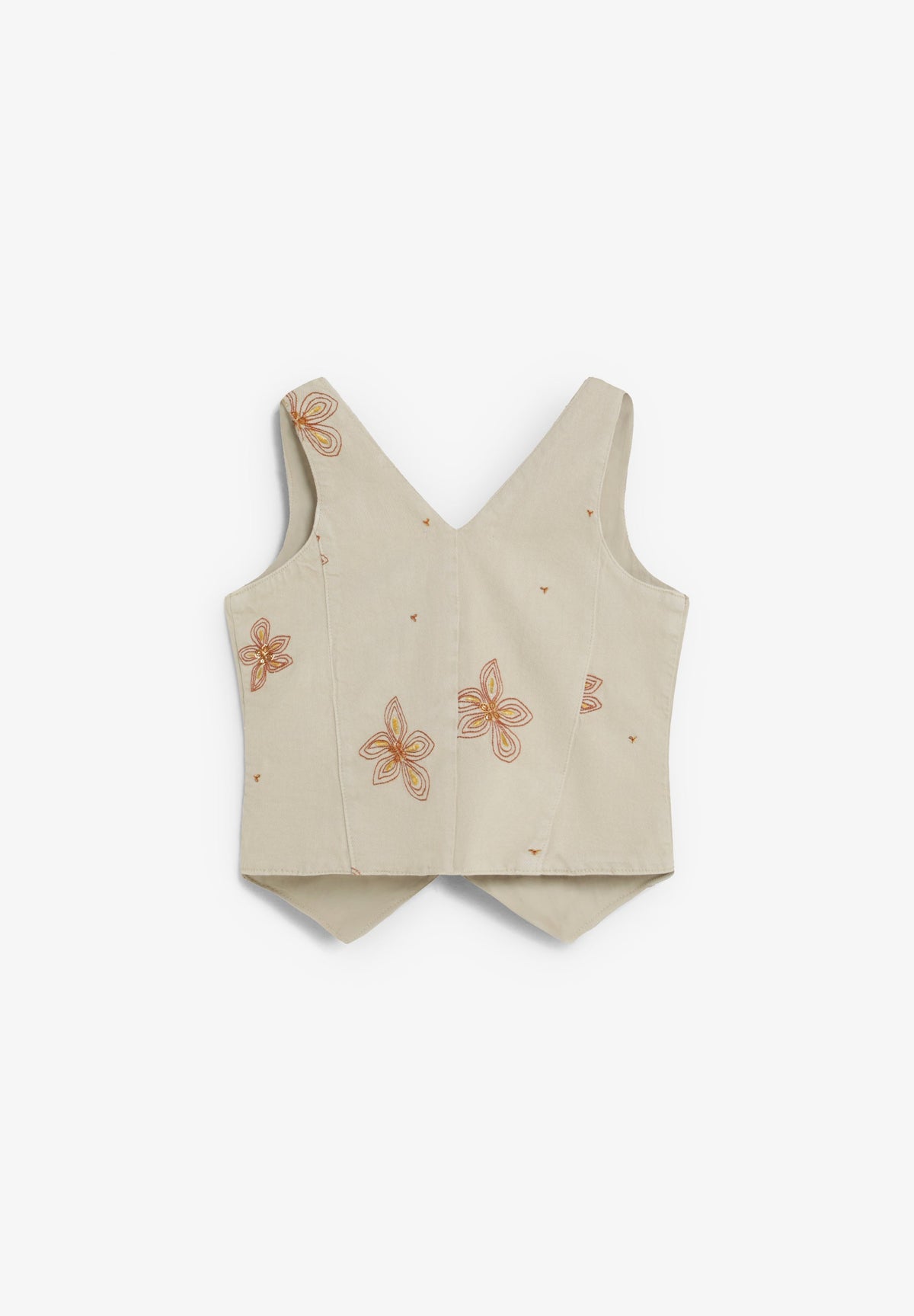CHALECO DENIM BORDADOS FLORALES