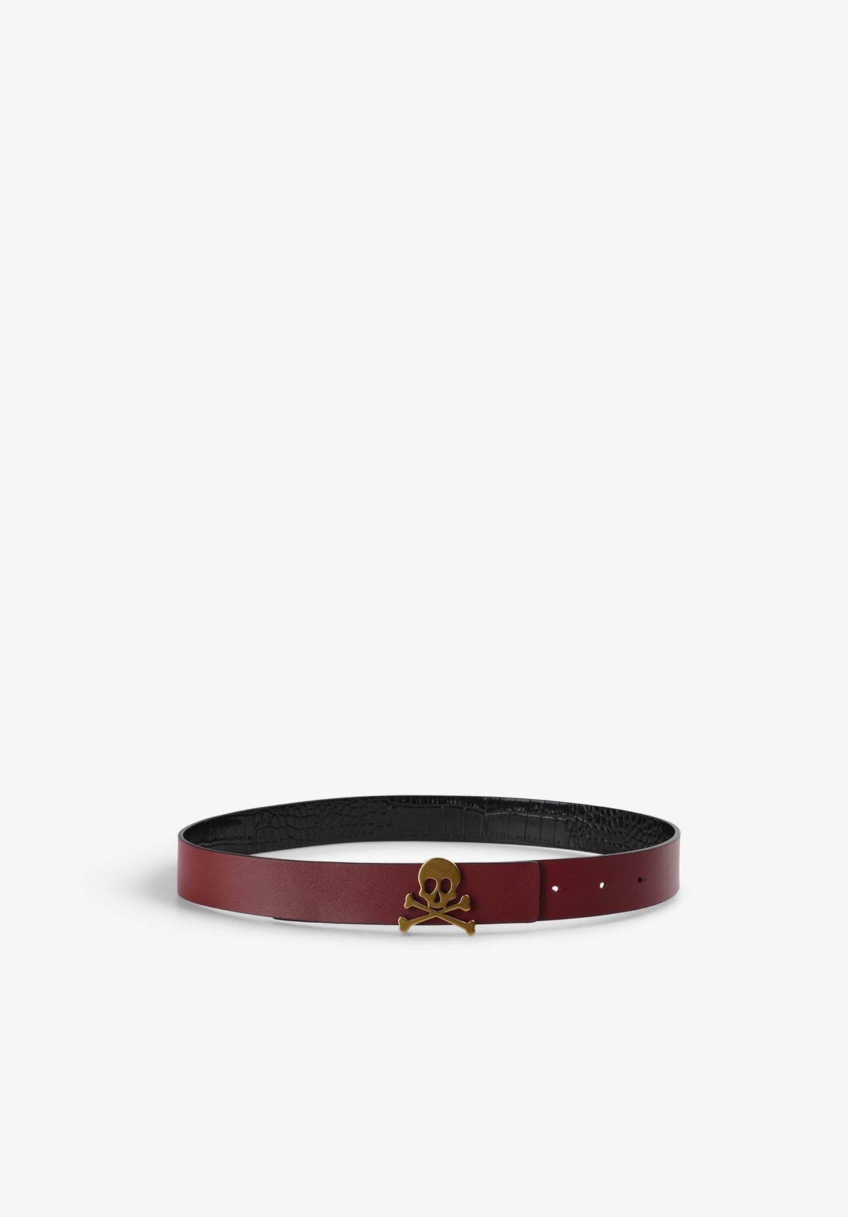 CINTURÓN PIEL REVERSIBLE CALAVERA