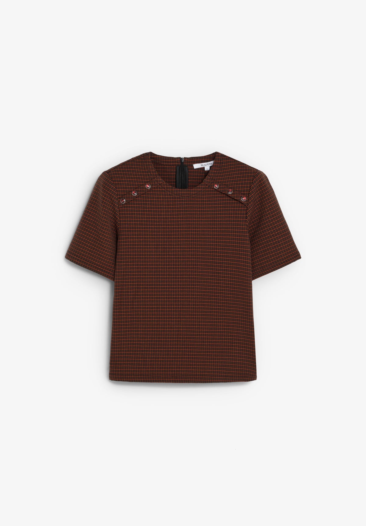 CAMISETA CUADROS DETALLE HOMBROS