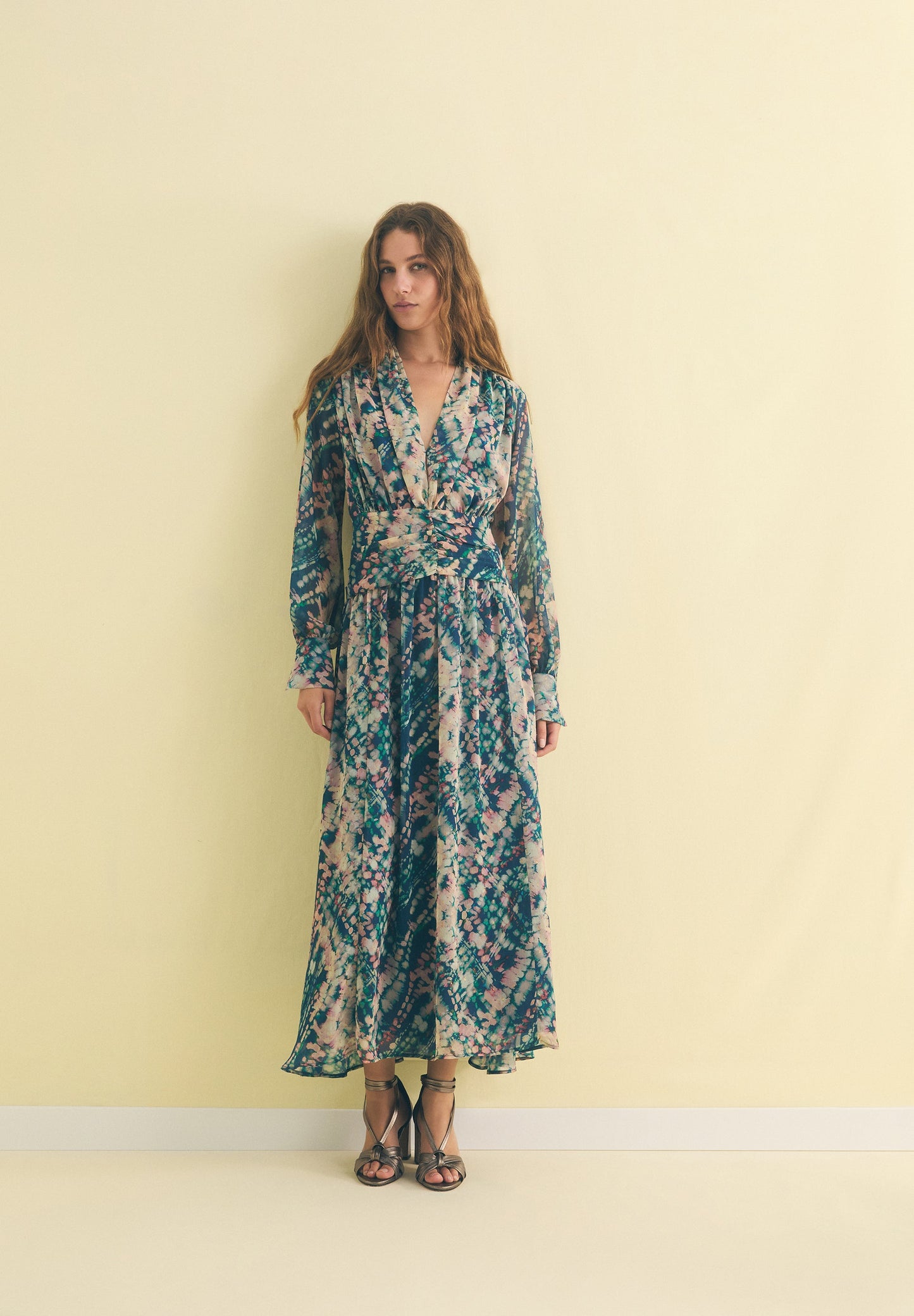 SCSASH V PRINT DRESS