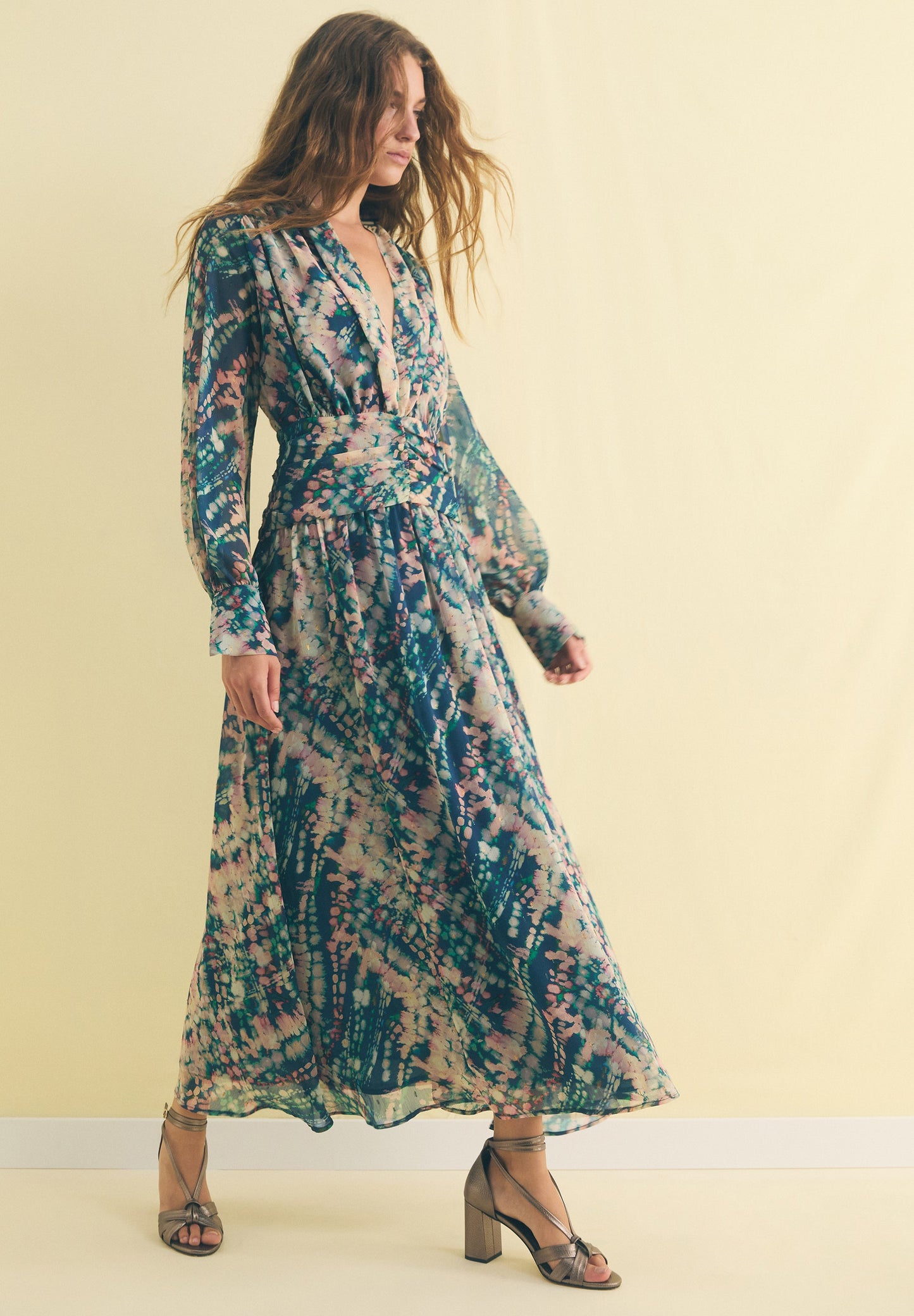 SCSASH V PRINT DRESS