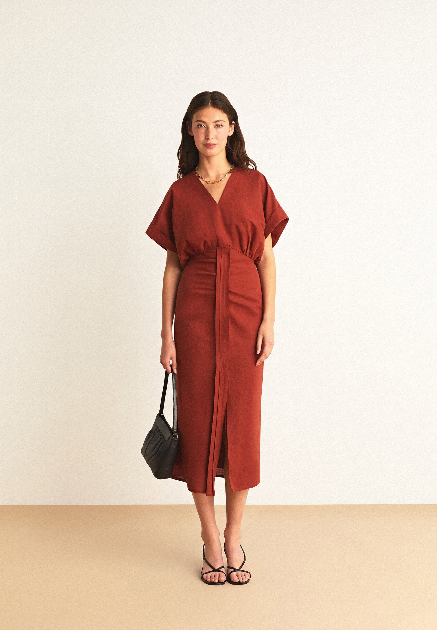 VESTIDO LINO FRUNCES