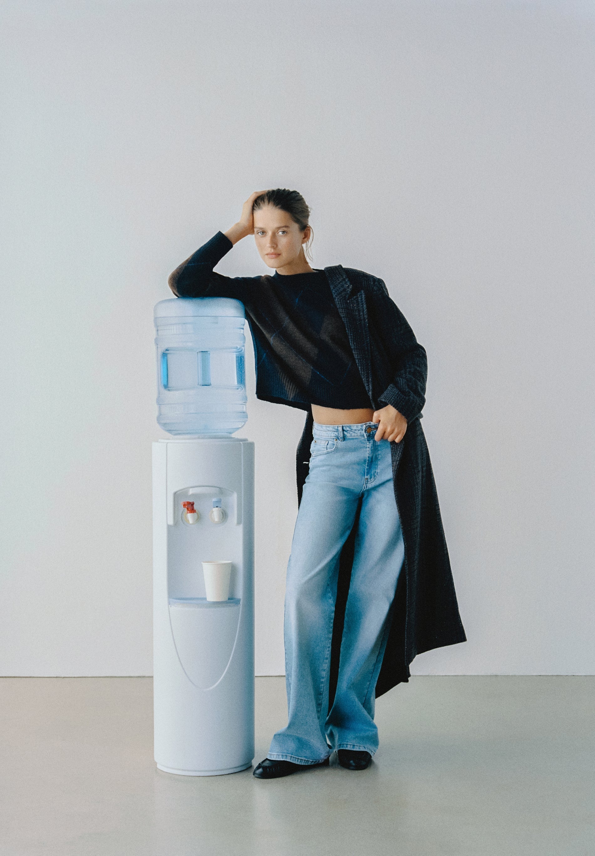 ABRIGO LARGO LANA CUADROS