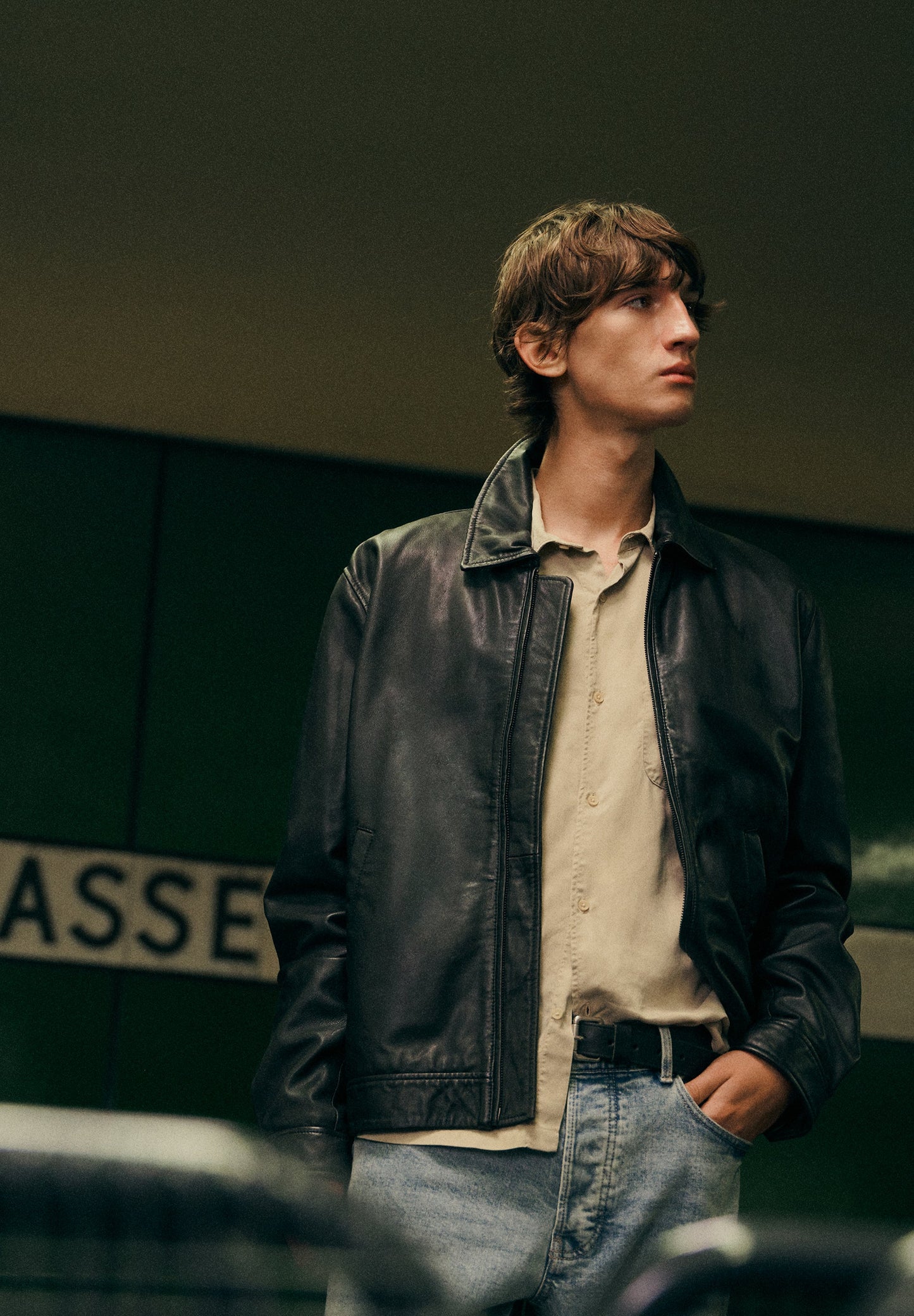 CHAQUETA PIEL CUELLO CAMISA