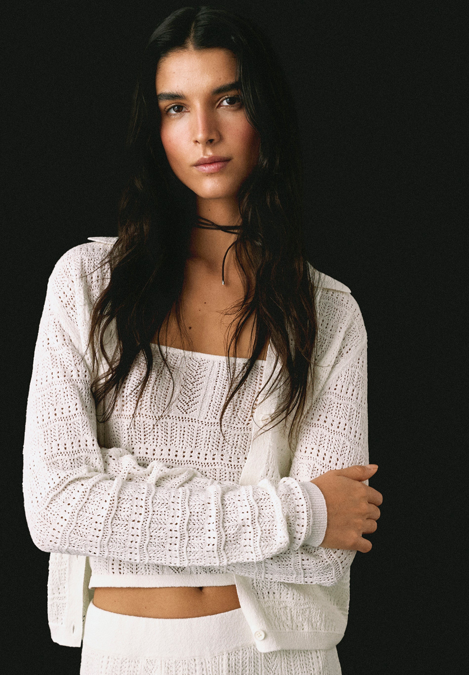 CARDIGAN CROCHET LINO