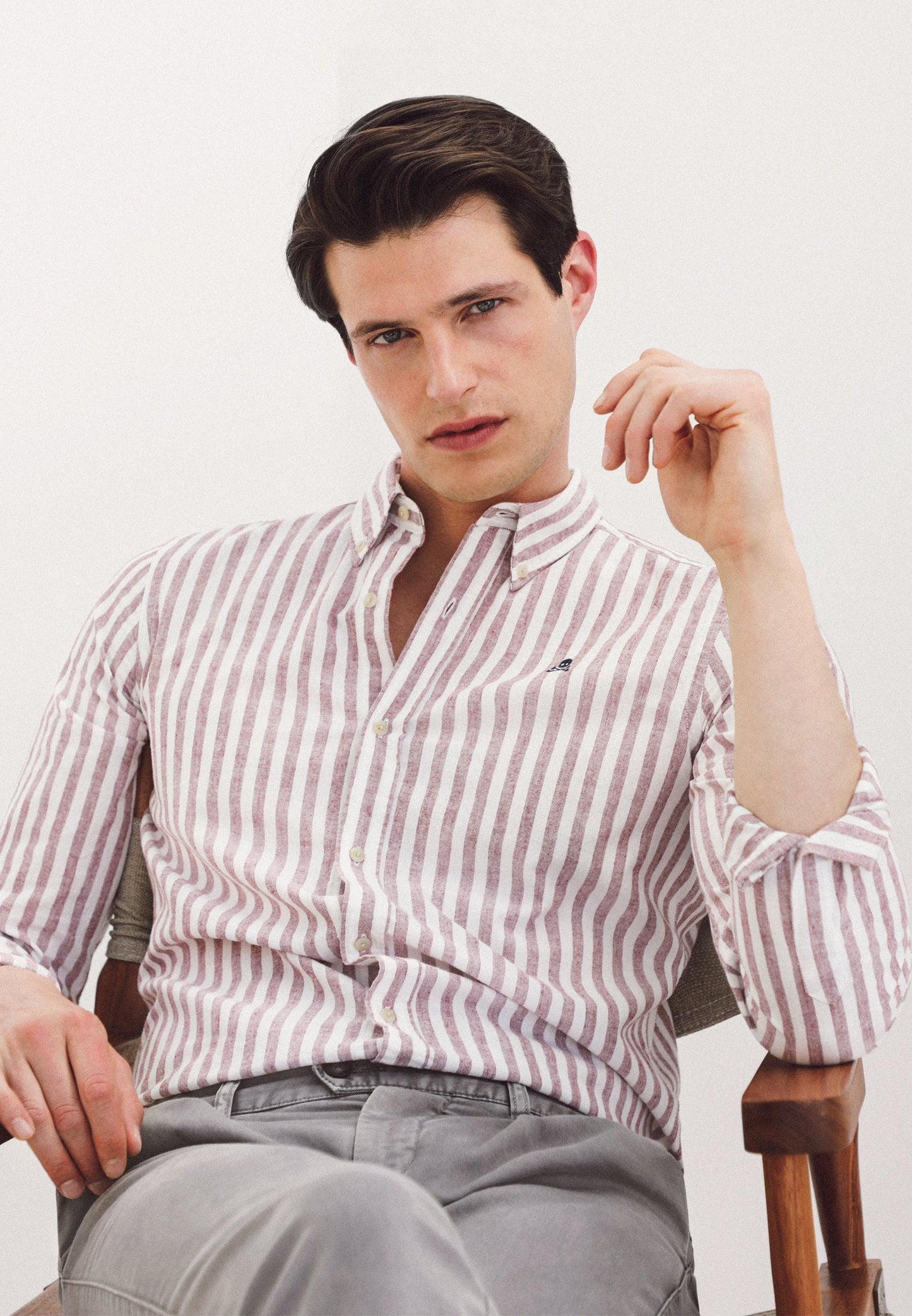 CAMISA RAYAS ALGODÓN LINO