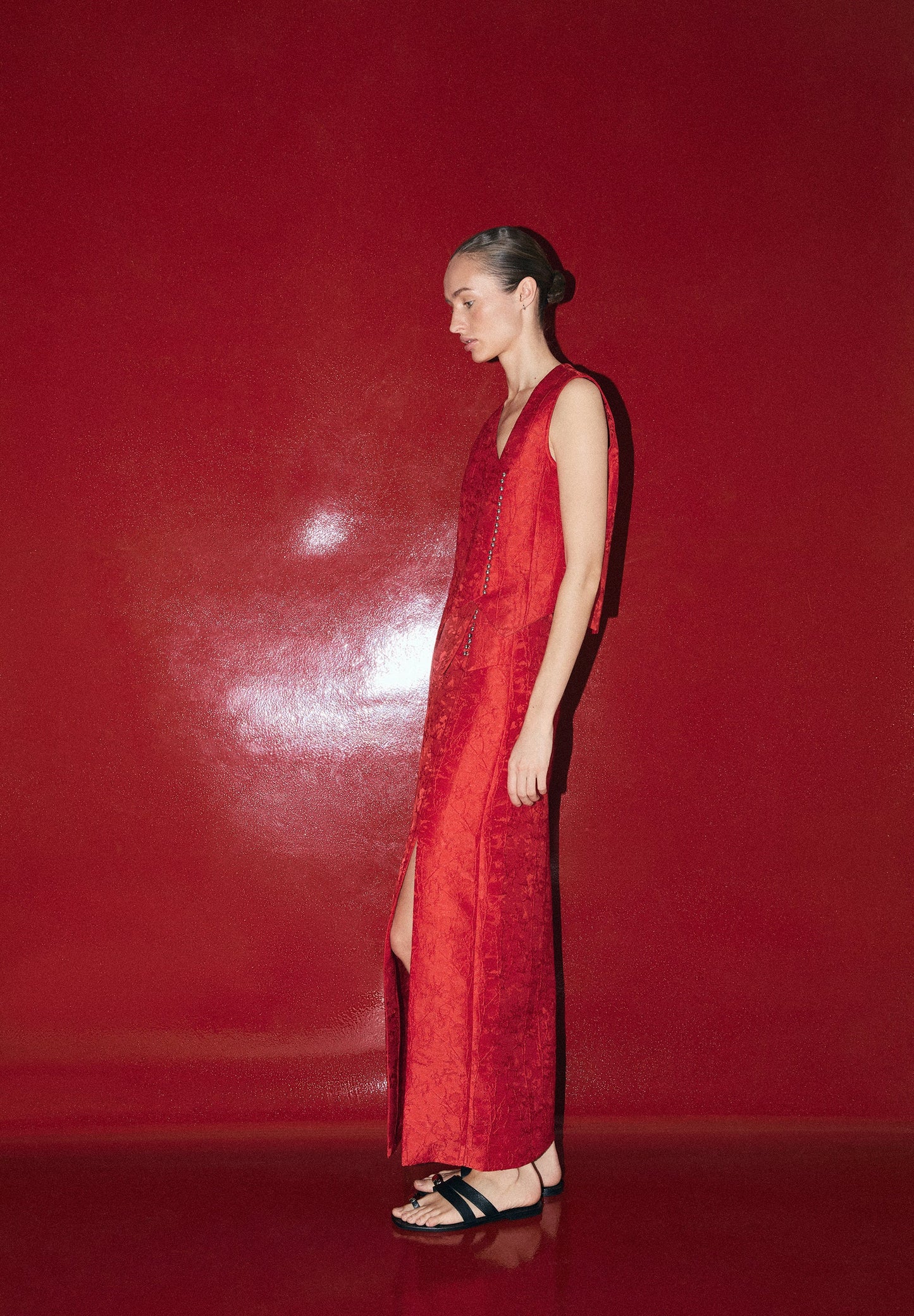 FALDA BROCADO ABERTURA