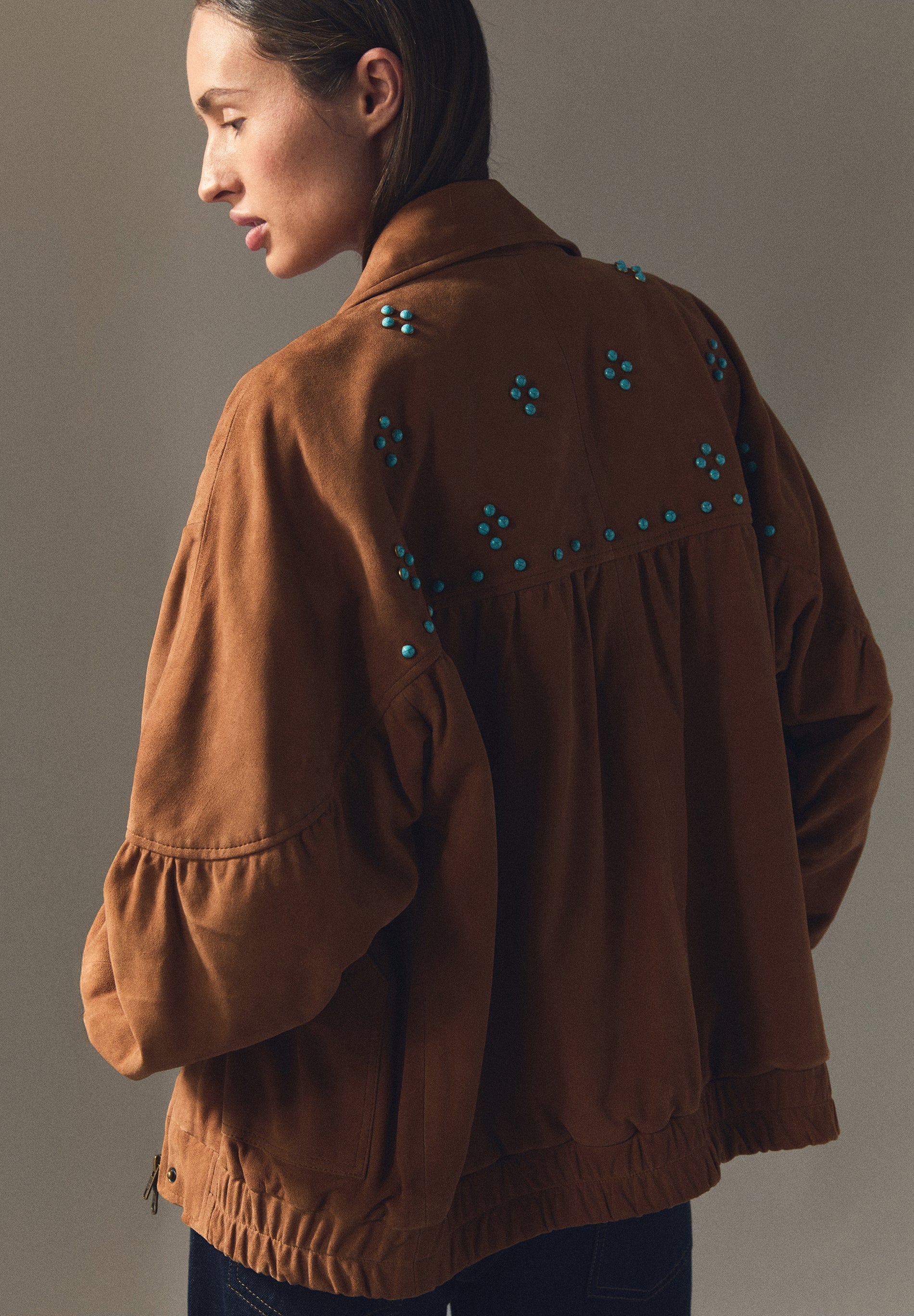 CHAQUETA BOMBER ANTE STUDS