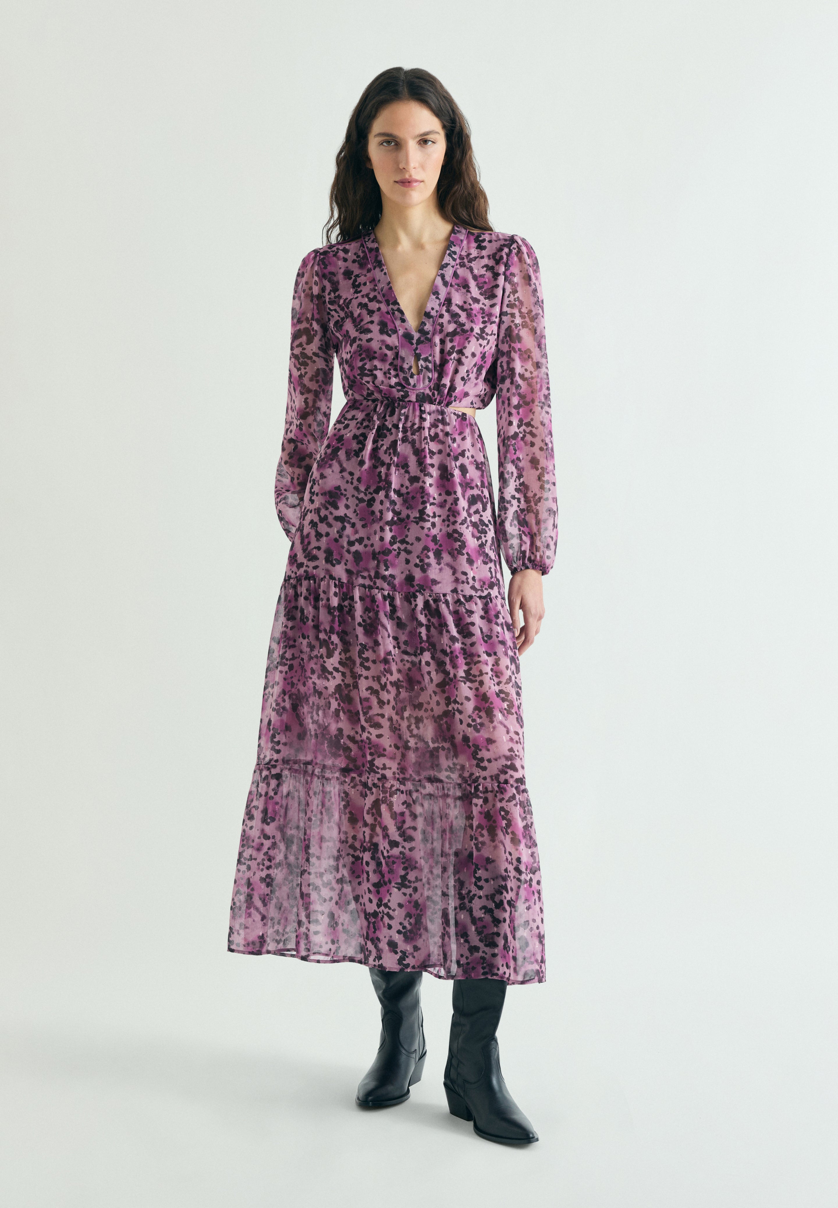 VESTIDO MIDI PRINT ABERTURAS