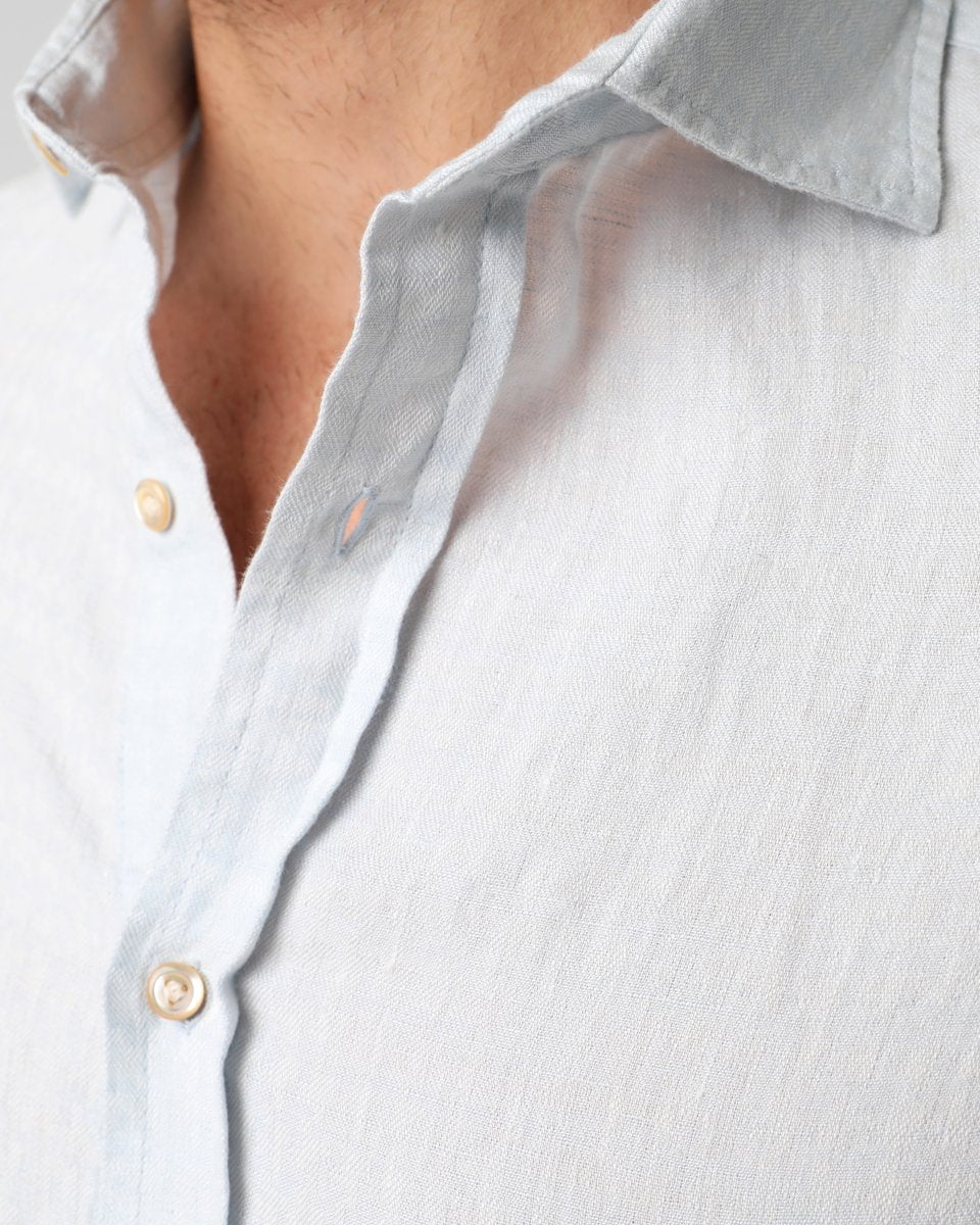 FANCY LINEN SHIRT SKYBLUE