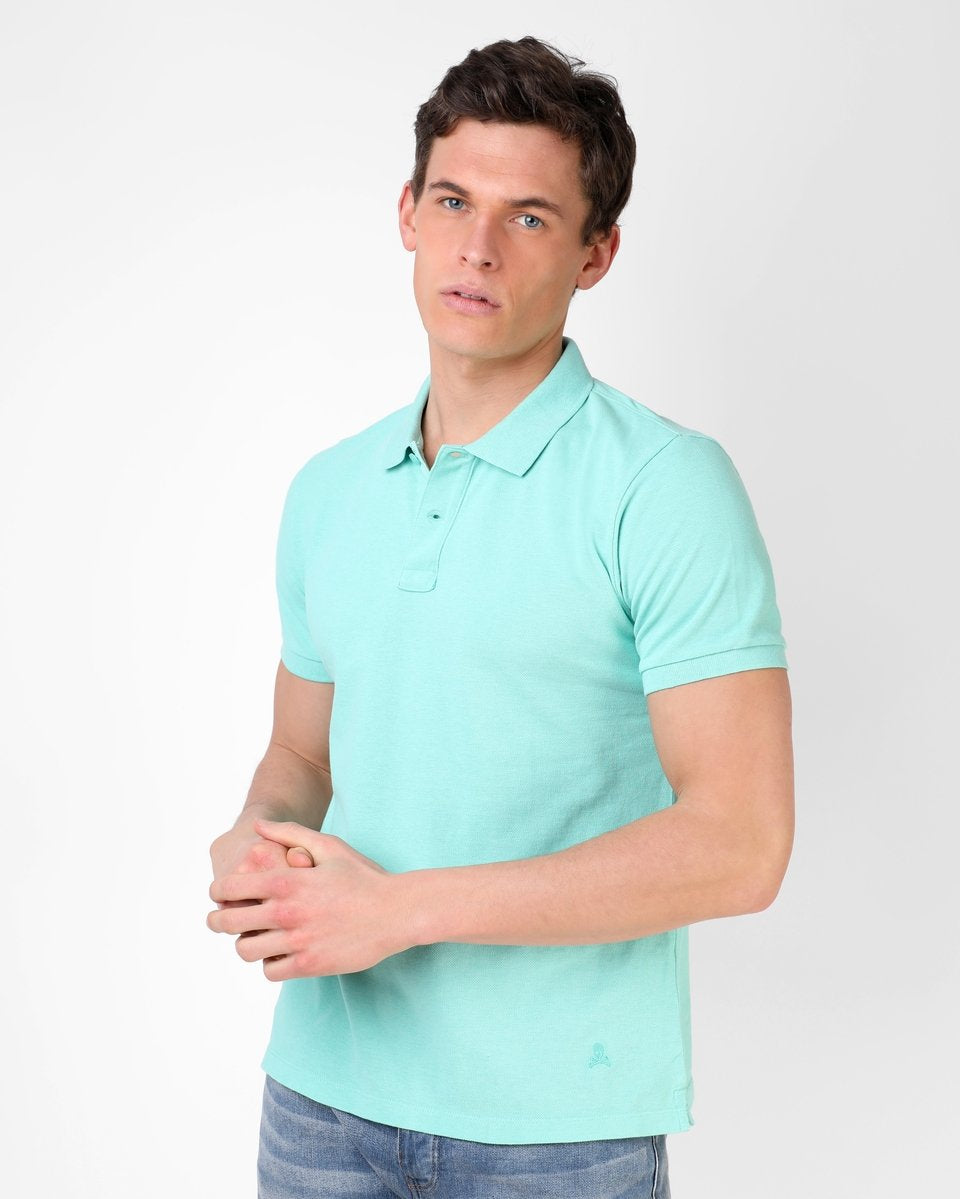 PIQUE MELANGE POLO GREEN