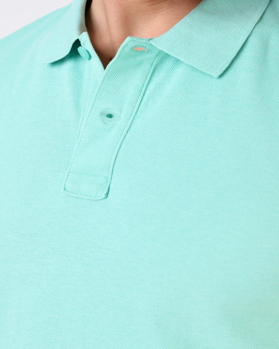 PIQUE MELANGE POLO GREEN