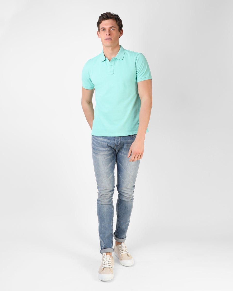 PIQUE MELANGE POLO GREEN