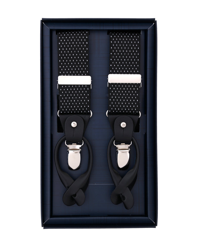 MICRODOTS SUSPENDER BLACK BLACK