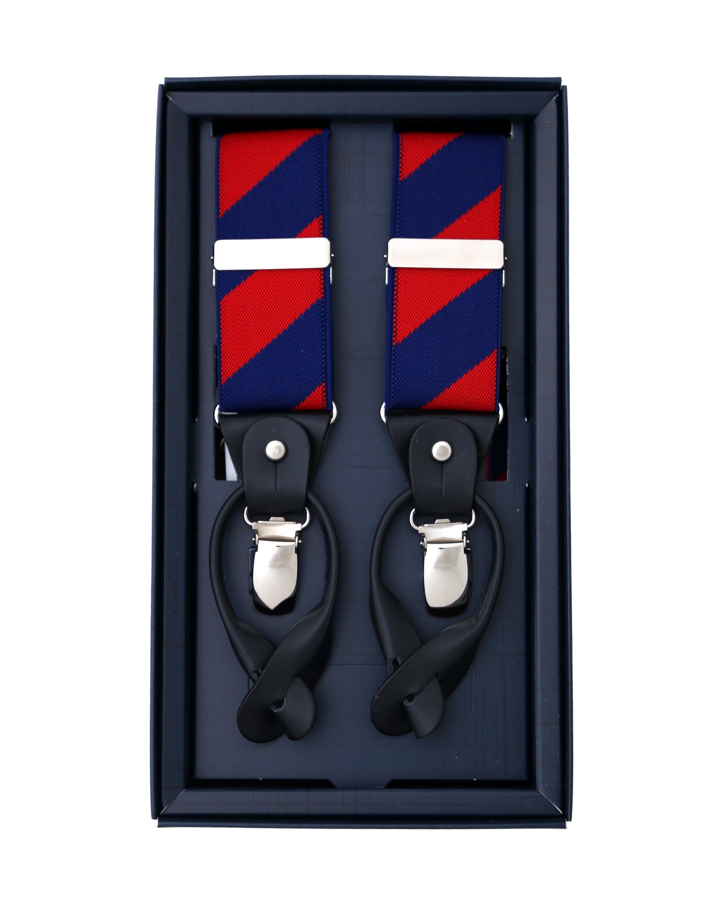 DIAGONAL SUSPENDERS RED & NAVY