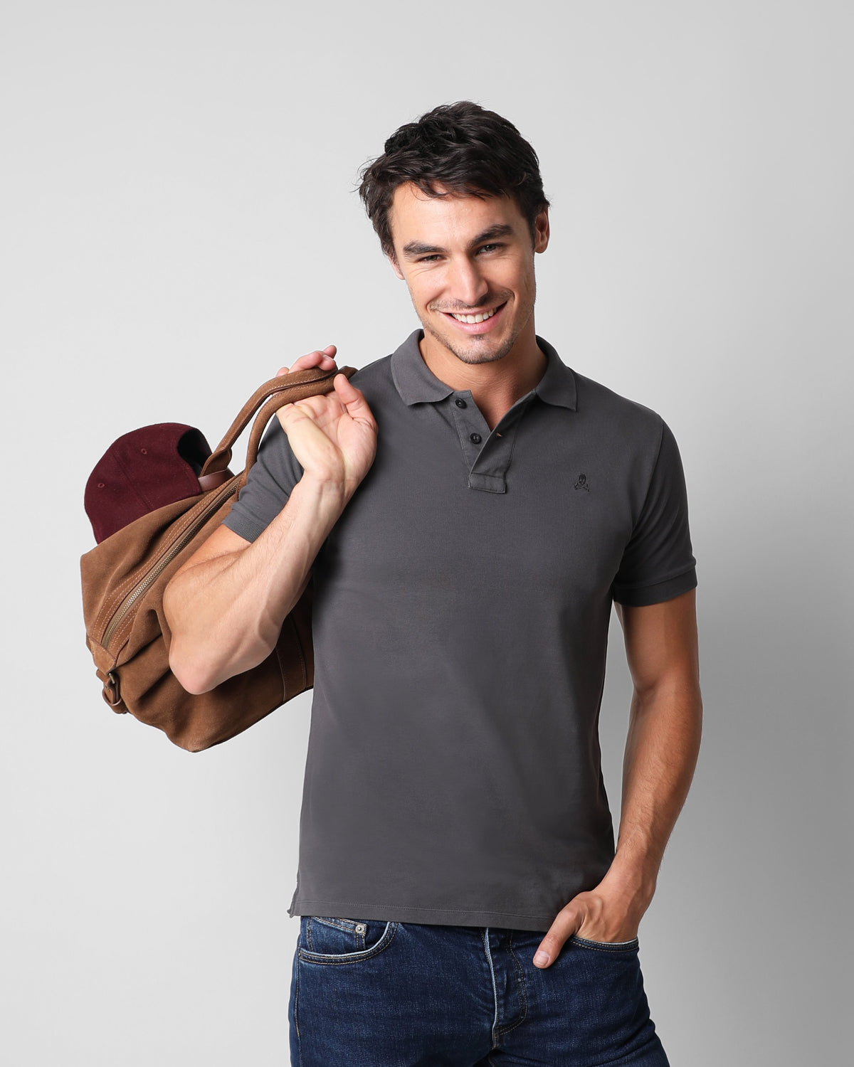 BASIC POLO DARK GREY