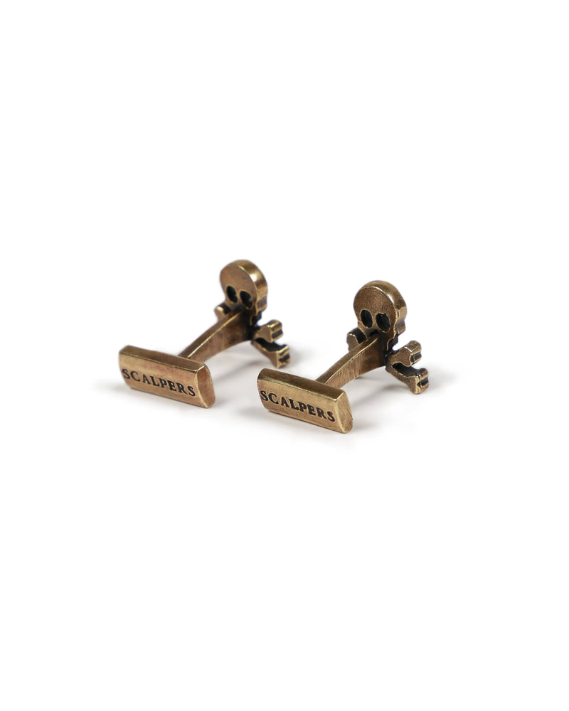 SKULL CUFFLINK OCHRE