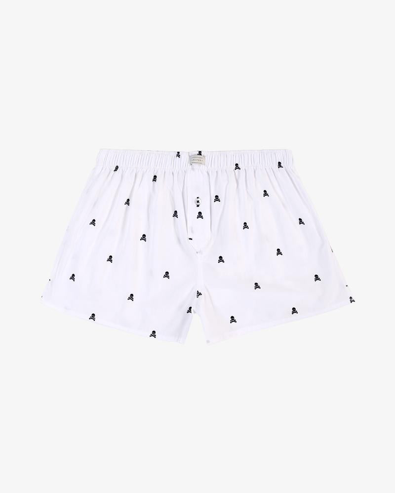 SKULL PLAIN BOXER WHITE