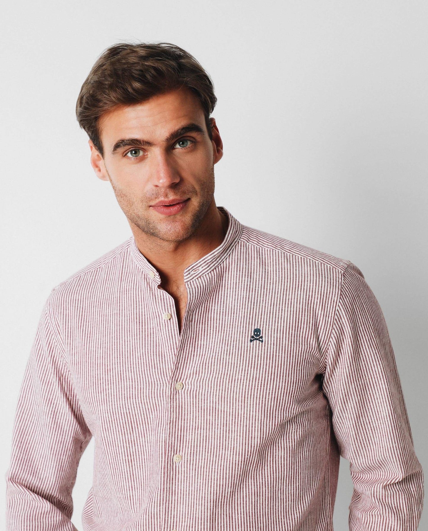 CAMISA RAYAS CUELLO MAO