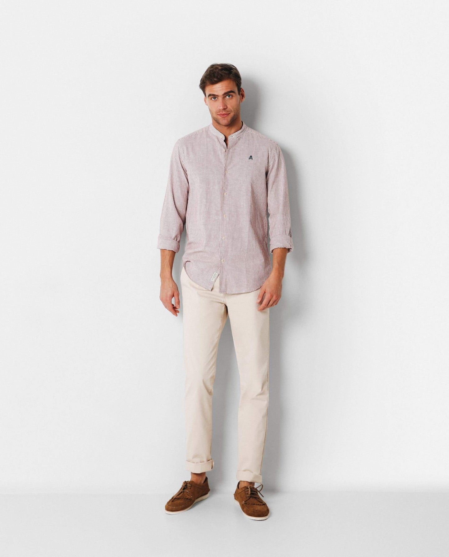 CAMISA RAYAS CUELLO MAO