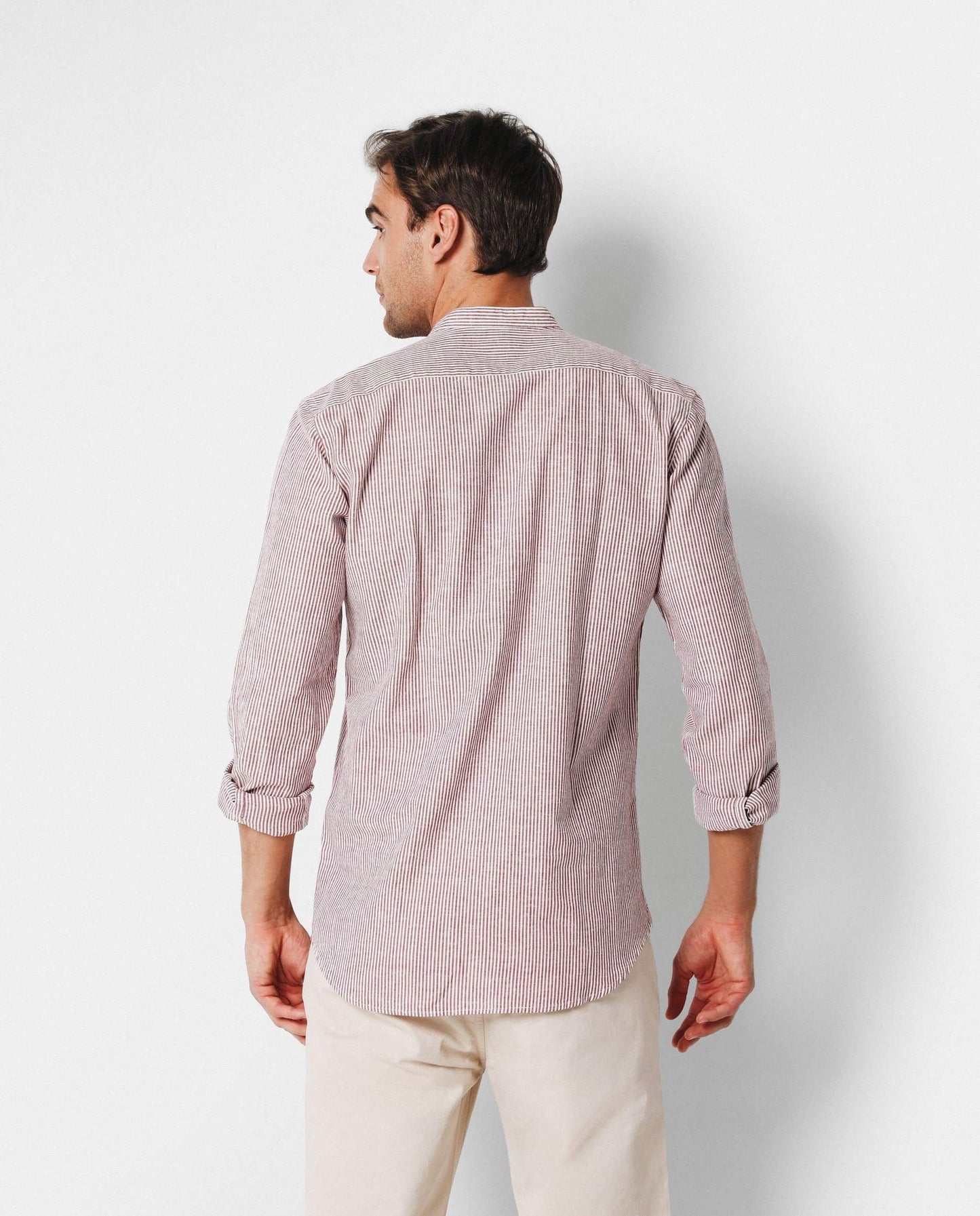CAMISA RAYAS CUELLO MAO