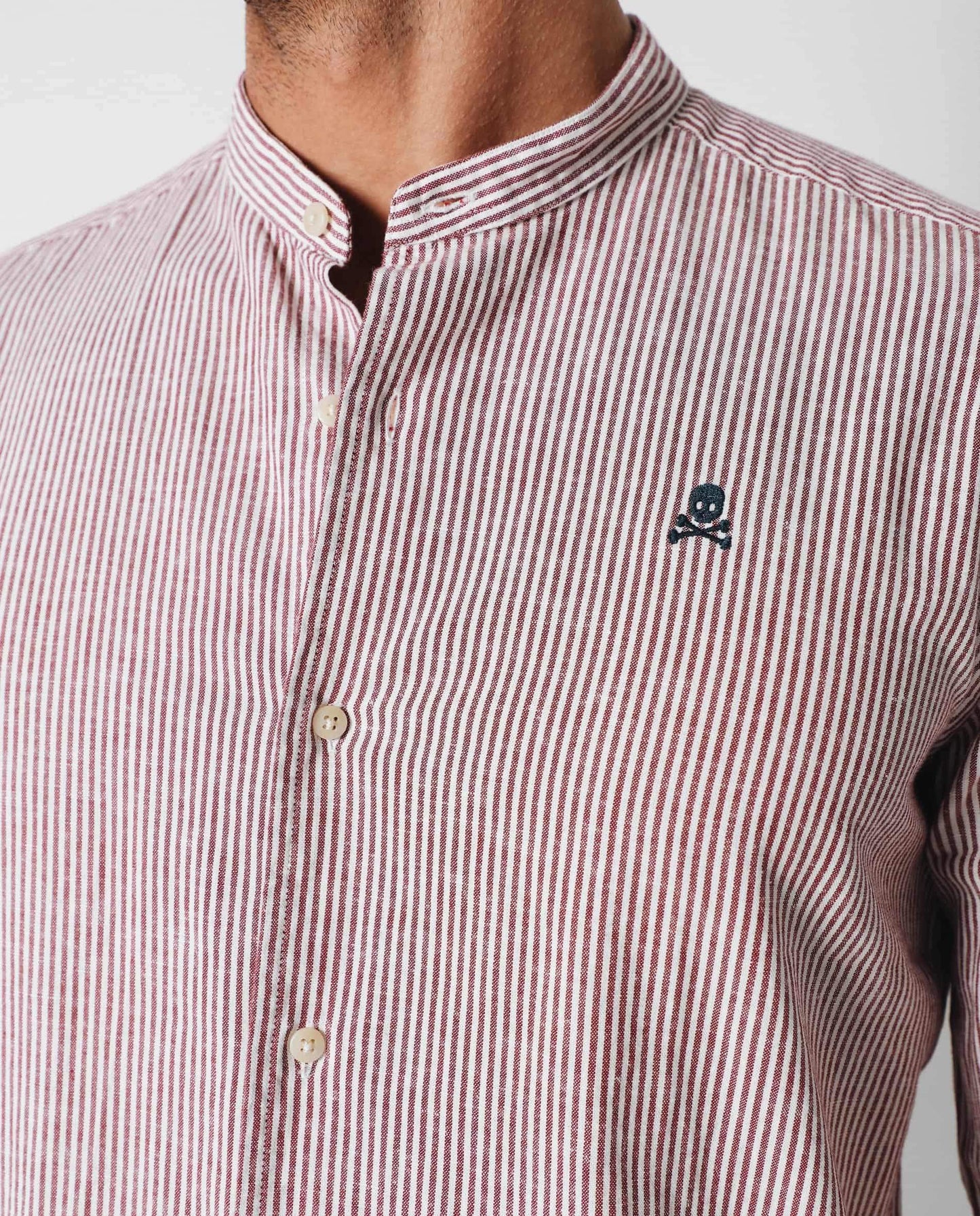CAMISA RAYAS CUELLO MAO